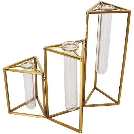 14.5" Gold Stainless Steel Test Tube Bud Vases